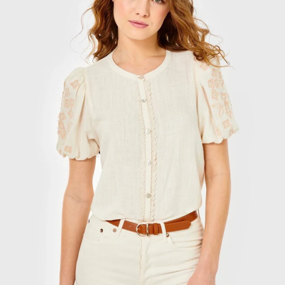 Cartolina Nantucket Adeline Top In Gardenia XS